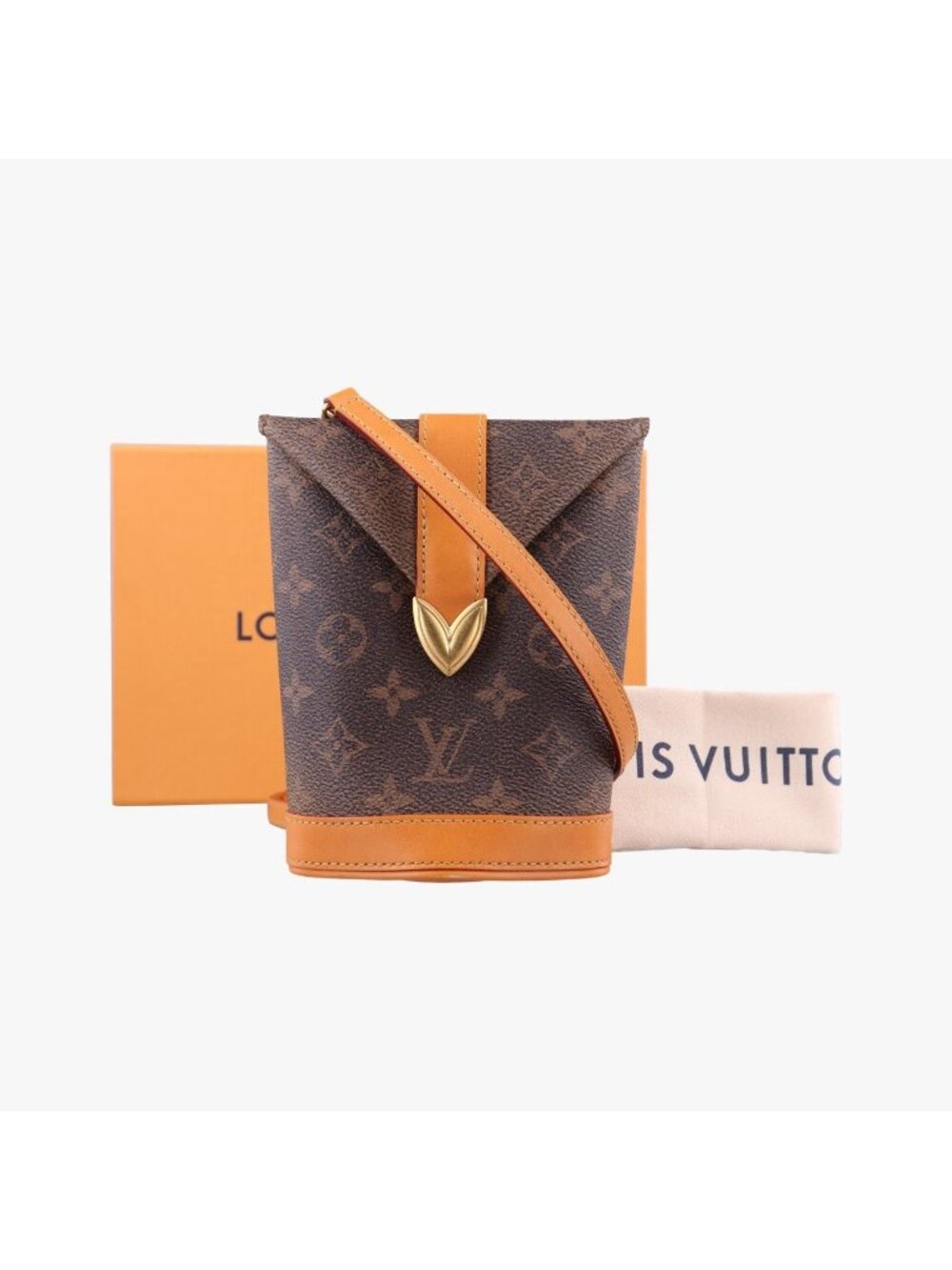 Louis Vuitton Envelope Pouch Monogram Brown Leather